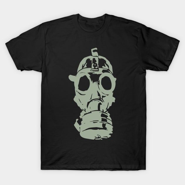 Vintage Gas Mask -- Green Edition T-Shirt by CeeGunn